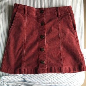 CORDUROY BUTTON UP SKIRT